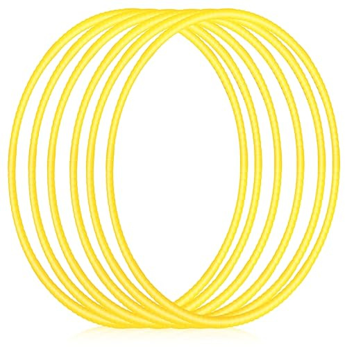 Shappy 6 Pcs Exercise Hoop Detachable Adjustable Plastic Toy Playground Toys Colored Hoop Circles for Teens Games Gymnastics Dog Agility Equipment Party Decor(26 Inch,Yellow)