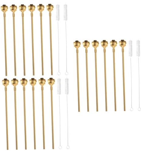 TOPBATHY Stk Strohlöffel aus Edelstahl Schneekegellöffel Rührstäbchen Espresso-Kaffee-Rührer Dessertlöffel Edelstahllöffel Milchtee Metall Starker Kaffee Rührstab