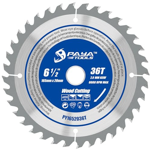PAYA TCT PY1652036T - Lama per sega circolare a mano, diametro 165 mm x 20 mm, 36 denti, accessorio per seghe fai da te, taglio legna da ardere per pallet, legno, ecc