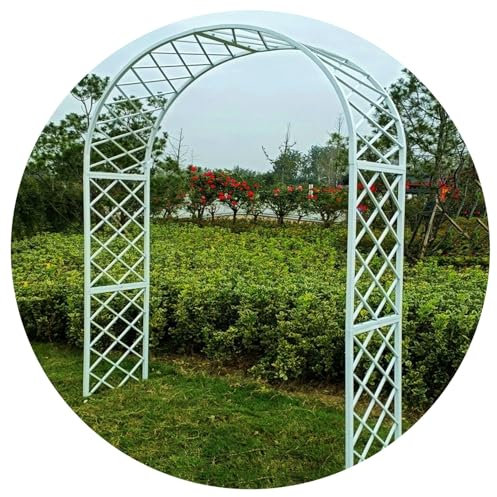 Arco de jardín de metal resistente para pérgola para plantas trepadoras, soporte de arco grande de boda, arco al aire libre para jardín, negro/blanco, 240 x 40 x 250 cm