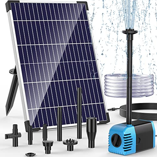 POPOSOAP Bomba de agua solar de 12 W, bomba de fuente de agua solar con bomba sumergible de 160 GPH para estanque, estanque, pecera, jardín, piscina, características de agua