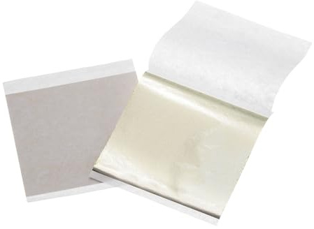 sourcing map 100pcs Leaf Sheets, 3.5 x 3.5 Foil Sheets Paper Sheets for DIY Crafts Painting Nails Resin Furniture Decoration(Dark Silver)
