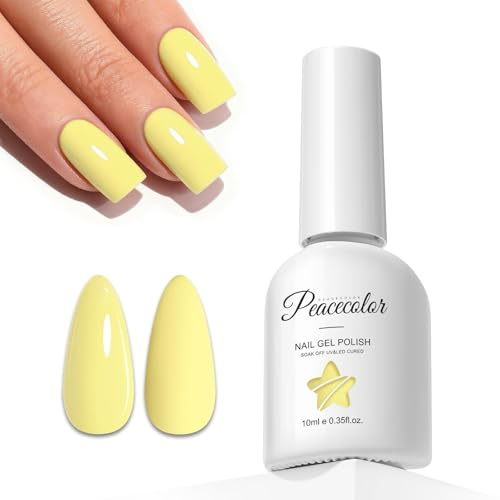 PEACECOLOR 10 ml UV-nagellack Gult, gel UV-nagellack Gel Nagellack Nagelkonst UV/LED Soak Off Gel Naglar Manikyr Nageldesign Present
