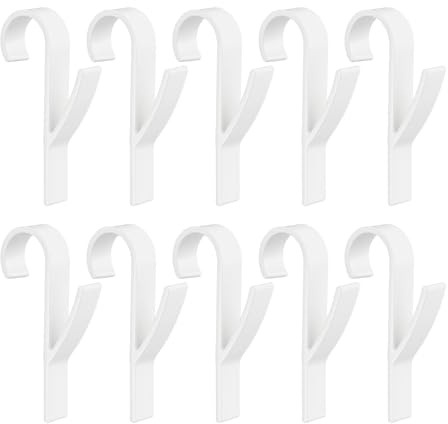 JiangZShangM 10PCS Crochet Radiateur Seche Serviette Salle, Blanc, Crochet Porte Serviette pour Radiateur de Salle de Bain, Porte Serviette pour Radiateur Sans Perçage
