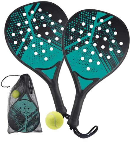 #DoYourSports Set di racchette da padel | Racchette da padel e set iniziale, 2 racchette leggere per il padel con palla e rete | Impugnatura antiscivolo, ideale per l'allenamento e il tempo libero