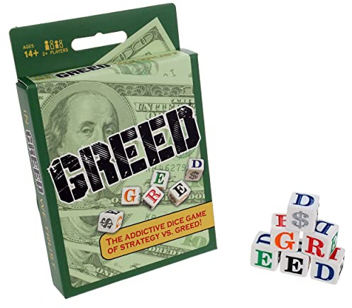 TDC Games Greed Dice Game - Great for Party Favors, Stocking Stuffers, Travel, Camping, for Adults and Families