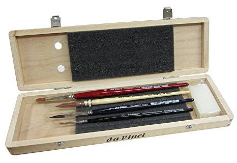 Da Vinci 5279 Series Water Colour Brush Set, Wood, Brown, Black/Red, 30 x 30 x 30 cm