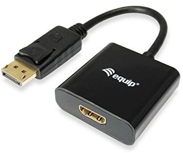 Equip DisplayPort till HDMI-adapter – kabelgränssnitt/kön adapter (Displayport, HDMI, hane/hona, svart, 1920 x 1080 pixel)