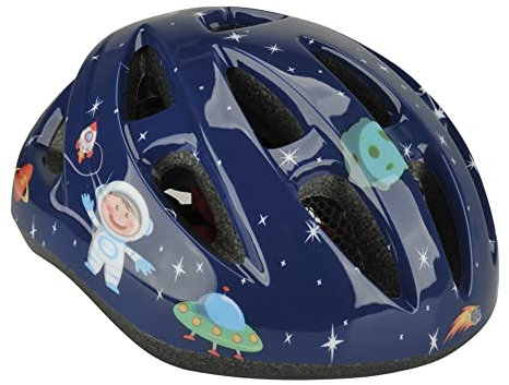FISCHER Kinderhelm, Fahrradhelm, Jugendhelm Eule, XS/S, 48-54cm, blau, hochfeste EPS-Schale, TÜV-Zertifiziert