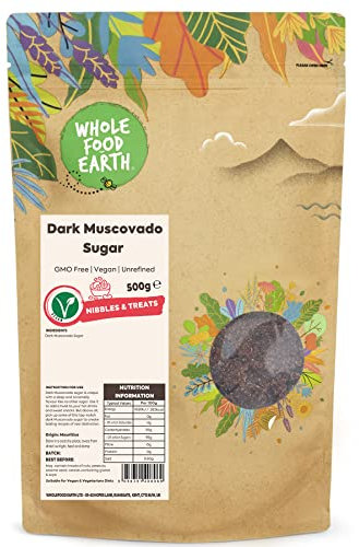 Wholefood Earth Dark Muscovado Sugar 500 g | GMO Free | Unrefined