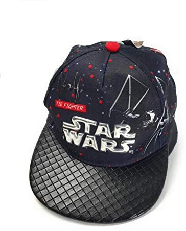 Cappellino da baseball da bambino con visiera in pelle sintetica, logo Saga Star Wars 3D Disney originale, colore: nero/metallo 3 – 9 anni blu/argento 10 anni