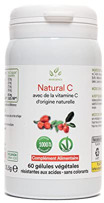Benessence - Vitamina C da Acerola e Rosa Canina- Antiossidante Naturale - 60 capsule vegetali