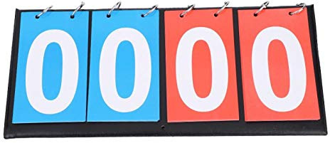 Vbest life Portable Flip Sports Scoreboard Scoring Device, Two-Digit Scoreboard, Three-Digit Multi-Function Basketball Scoreboard, Used For Table Tennis Basketball(Four-digit)