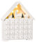 HOMCOM 24-Drawer Christmas Advent Calendar, Wooden Light-Up Traditional Decoration, Adults Kids Countdown Holiday House w/Lights Handle White