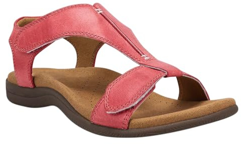 Minetom Femmes Sandales Plates Été Bout Ouvert Solide Faux Cuir Orthopédique Chaussures De Plage Décontractée Rome Dames Gladiateur A Orange 40 EU