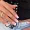 MouyouGlow Press on Nails kurz,Ballerina Rosa Nude Weiß French Fake Nails mit Nagelkleber,Pink White Tip Acryl Künstliche Fingernägel