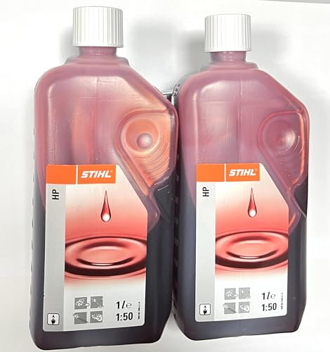Aceite dos tiempos HP rojo, 2 Litros. Aceite mineral para mezcla con gasolina diseñado para Stihl.