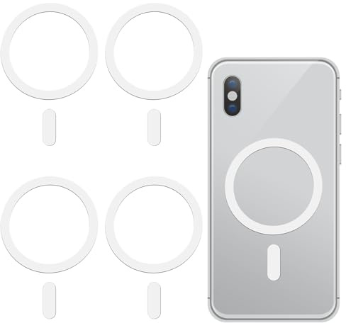Molain 4 stycken metallringar med klistermärken, magnetisk adapterring, metallringar självhäftande magnetisk ring mobiltelefon magnet mobiltelefon ring metallplatta för bil mobiltelefonhållare