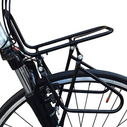 Porte Bagage Avants Velo - 2 méthodes d'installation - capacité de 15 kg - pour Transporter Panier, Sacoche, Tente, Sac de Couchage - Facile à Installer - Noir