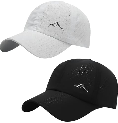 KRYMXAR Lot de 2 casquettes de course pour homme et femme, casquette de sport pour activités de plein air comme la randonnée, le cyclisme et le tennis, casquette respirante pour femme
