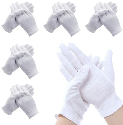 6 Pares De Guantes De Algodón Blanco Hidratantes Para El Eccema, Guantes De Trabajo Contra La Neurodermatitis, Guantes De Protección Contra El Eccema Para Piel Seca Y Sensible