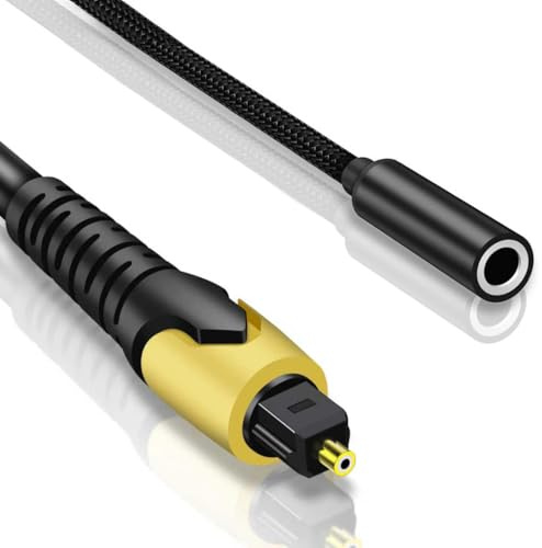 Da - Convertitore ottico su adattatore audio da 3,5 mm Toslink a jack AUX, adattatore ottico digitale a analogico, con cavo audio rimovibile da 1,5 m da 3,5 mm, per HDTV, Blu-Ray, HD, DVD