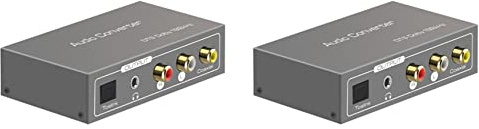 Rastapulz 2 x 192 khz audio omvandlare Toslink optisk koaxial – kompatibel ARC till koaxial Toslink L/R 3,5 mm jack adapter