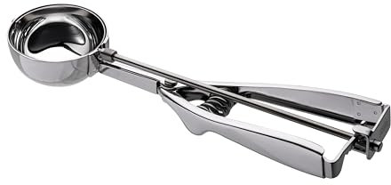 Piazza Cucchiaio Gelato Professionale Acciaio Inox con Porzionatore di Diametro 6 cm - Cucchiaini Gelati e Dolci, Utensili da Cucina con Design Studiato per Coppette e Coni Perfetti - Made in Italy