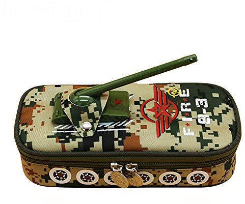 Amorar Federmäppchen Kreativ Große Kapazität Camouflage Federtasche Panzer Modell Stifteetui Mehrschichtig Aufbewahrungstasche Schlamper-Etui Office Stifthalter Organizer Stationäre Tasche
