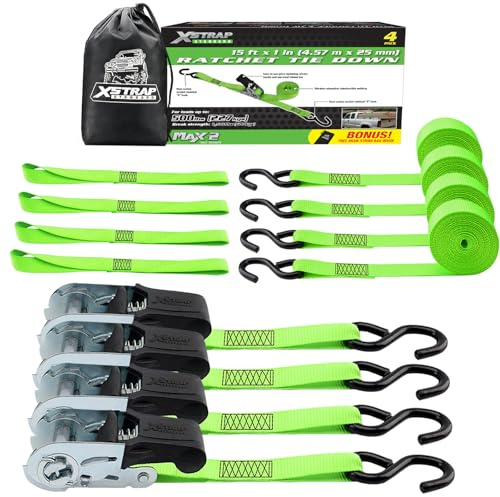 XSTRAP 4-pack spärrhakar, fästremmar, 4 st mjuka öglor