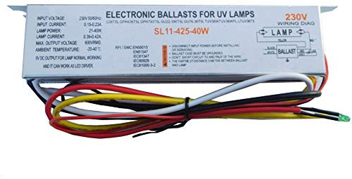 Gangting SL11-425-40W Lampe de germination Ballast électronique Lampes UV Ballasts électroniques pour équipement industriel Sortie à deux fils AC 230 V 40 W
