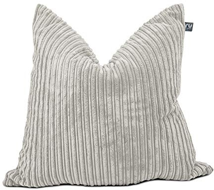 rucomfy Extra Large Adult Floor Cushion - Soft Corduroy - Platinum Grey | Plush & Supportive Floor Cushion - Perfect For Lounging - Reading Or Extra Seating - Premium Durable Fabric - 70x70cm