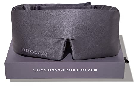 DROWSY Silk Sleep Mask. Face-Hugging, Padded Silk Cocoon for Luxury Sleep in Total Darkness (Moonlight Shadow)