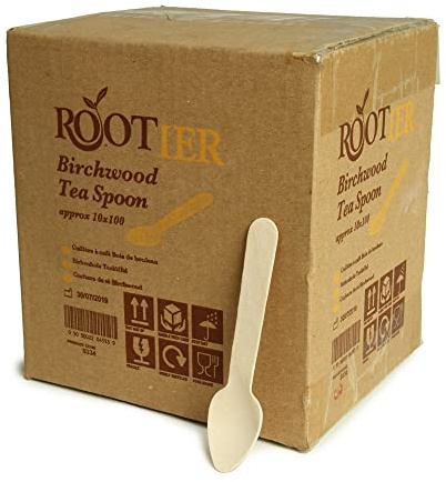 ROOTIER Birchwood Wooden Tea Spoons – Box of 1000