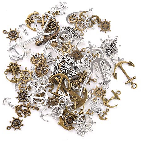 HERZWILD 100g Anker Charme Anhänger Schmuckherstellung Zubehör Antike Charme Anker Ruder f.Halskette Armband Anhänger Diy Zubehör