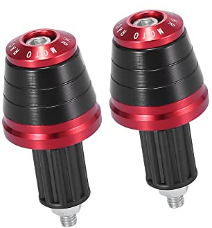 A ABSOPRO Motocicleta 18mm Manillar Extremo Puños Barra Extremos Tapón Tapa Rojo (Juego de 2)