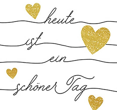 20 Servietten Schöner Tag Ist heute | Sprüche | Text | Geburtstag | Tischdeko | Decoupage | Serviettentechnik 33x33cm