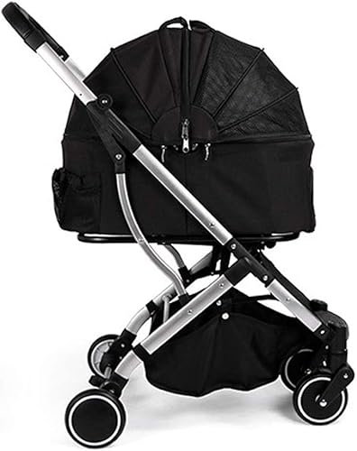 Hundebuggy Hundebuggys für mittelgroße und kleine Hunde Verbesserte 4-Rad-Haustierbuggys Katzenbuggys mit abnehmbarer Tragetasche Atmungsaktiver Autositz Netz mit großer Kapazität