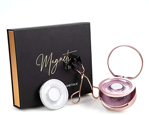 Derwrtup Pestañas magnéticas | 6 pestañas reutilizables con pinzas | Pestañas reutilizables con aspecto y natural para ojos más grandes y brillantes