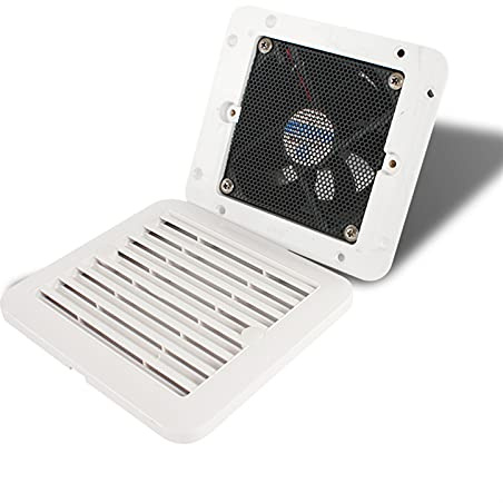 2 4V 8W Frigorífico de ventilación con ventilador para RV Trailer Caravan Side Air Strong Wind Escape Automóvil Accesorios Automóviles Estilismo Camper