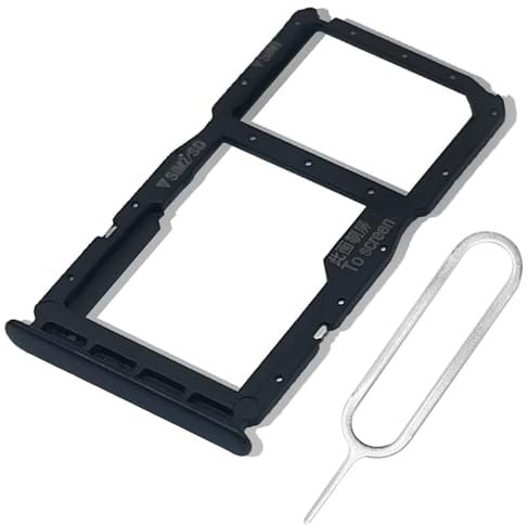 ExtKry SIM Karte Rahmen SIM Kartenfach für Huawei P30 lite Dual SIM Tray kartenhalter Original qualität Card Tray + SIM Pin (Schwarz)