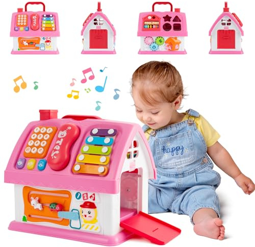 Juguetes para Bebés de 1 Año: Juguete Musical para 1-2 Años, Juguete Educativo Montessori, Casa de Juguete para Bebés, Juguetes Para Bebés Con Música/Luz/Teléfono, Cumpleaños para Niñas y Niños de 1-2