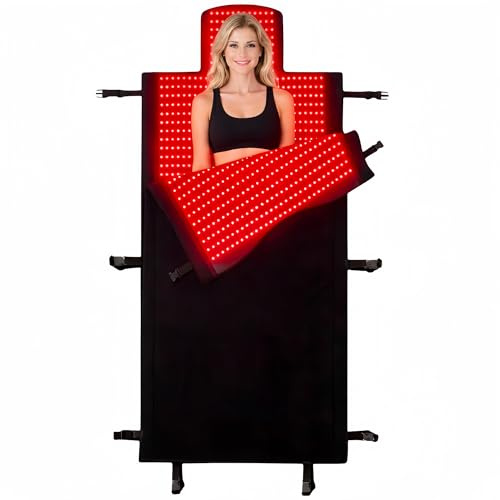 FUIART 2026 Upgraded Dual Wavelength LED Beads 660nm&850nm Red Light Therapy Blanket Full Body, Used to Face and Body Pain Relief Skin Health Personal Care, 75 x 35'' (Black)