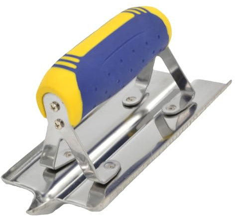 Llana de acero para hormigón - Fresa de borde para hormigón, llana de precisión | Fresa de borde manual para hormigón con extremos curvos o rectos | Mango ergonómico, herramientas de corte para proyec