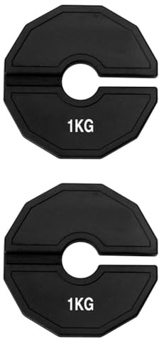 Qusedwey 2 Discos de Pesas Fraccionarias de Goma para Gimnasio, 1 Kg, Color Negro.