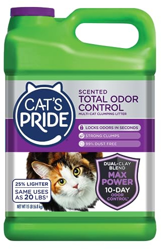 Cat's Pride Total Odor Control, Max Power, Clumping Litter Scented 15lb