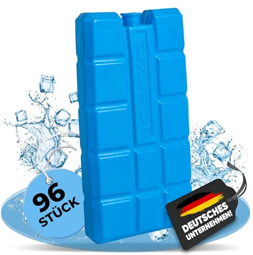 NEMT Kühlakkus Kühlelemente je 200ml für Kühltasche oder Kühlbox bis 12 h Kühlpack Kühlakku (96 Stück)