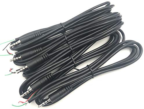 5 st 3,5 mm hankontakt till bar kabel öppen ände TRRS 4-polig stereo 1/8 tum 3,5 mm kontaktkabel ersättning för hörlurar headset hörlurar mikrofon ljudkabel reparation 1,5 m
