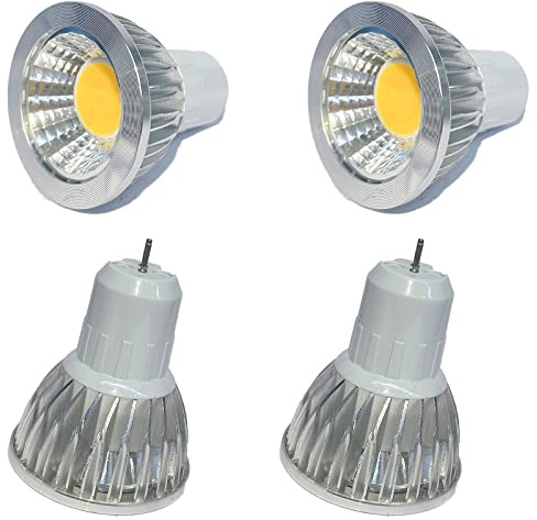 JUTHREE GU5.3 Bombillas LED, 60-90W Equivalente de halógeno, 9W 900LM 60 ° Ángulo de haz de inundación, Paquete Dimmable AC 220-240V de 4(Frío blanco)