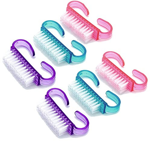Ensemble 6 Brosses de Nettoyage des Ongles Avec Poignées, Outils à Ongles, Fournitures, Brosses, Brosses à Poussière, Ongles de Nettoyage, Petites Brosses à Cheveux, Brosses à Ongles Professionnelles